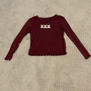 Girls teddy bear long sleeve top